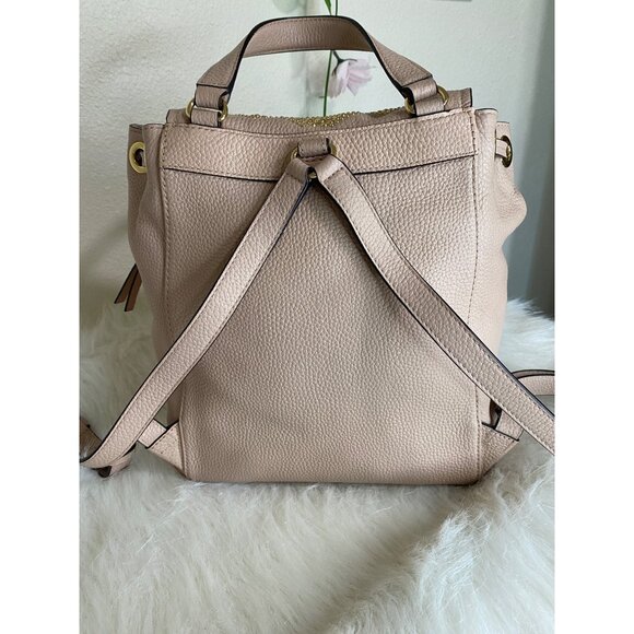 MICHAEL KORS BACKPACK DAYPACK RILEY LEATHER PINK WOMEN - Picture 8 of 11